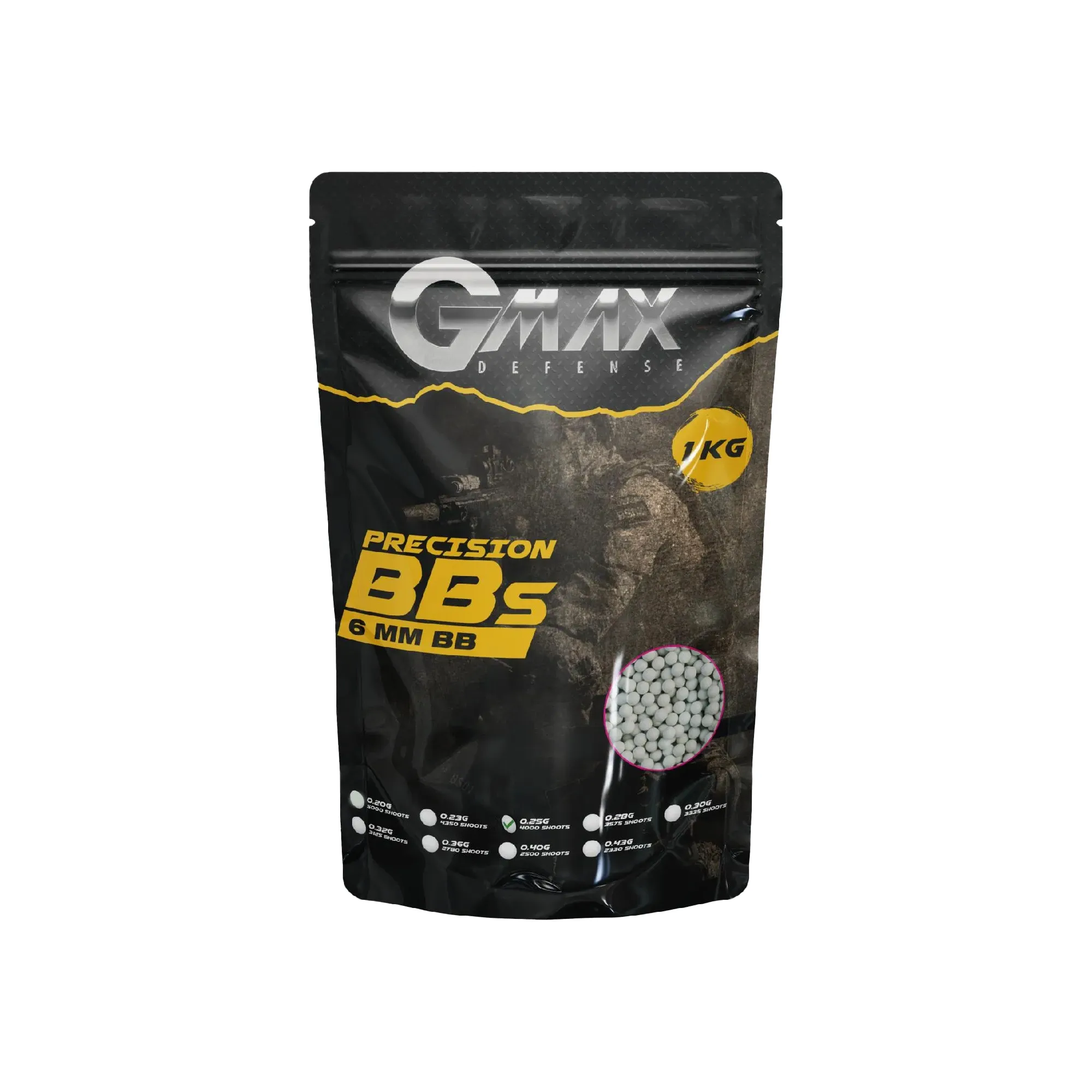 GMAX DEFENSE 0,25 GR 6MM AİRSOFT BB 1 KG ( 4000 ADET )