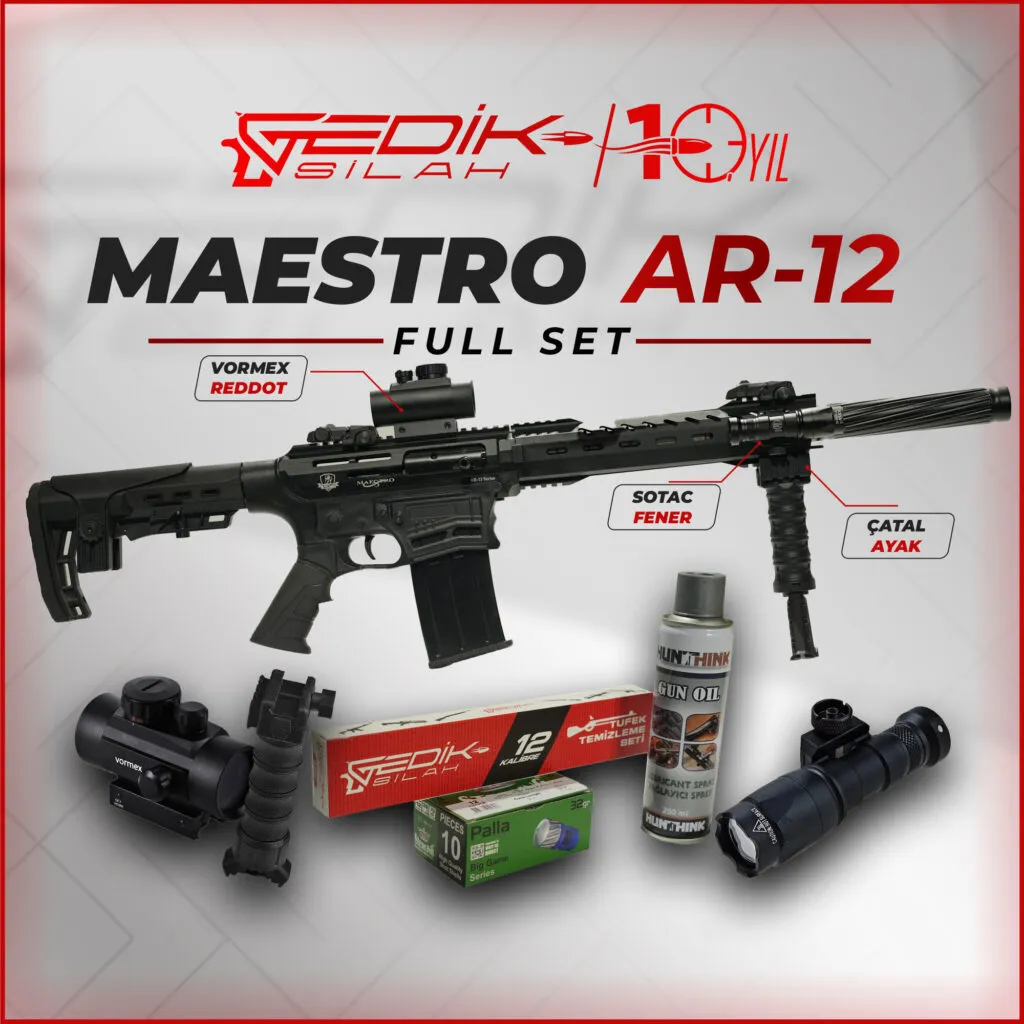 MAESTRO AR-12 Siyah Metal Kundaklı Kampanyalı Set