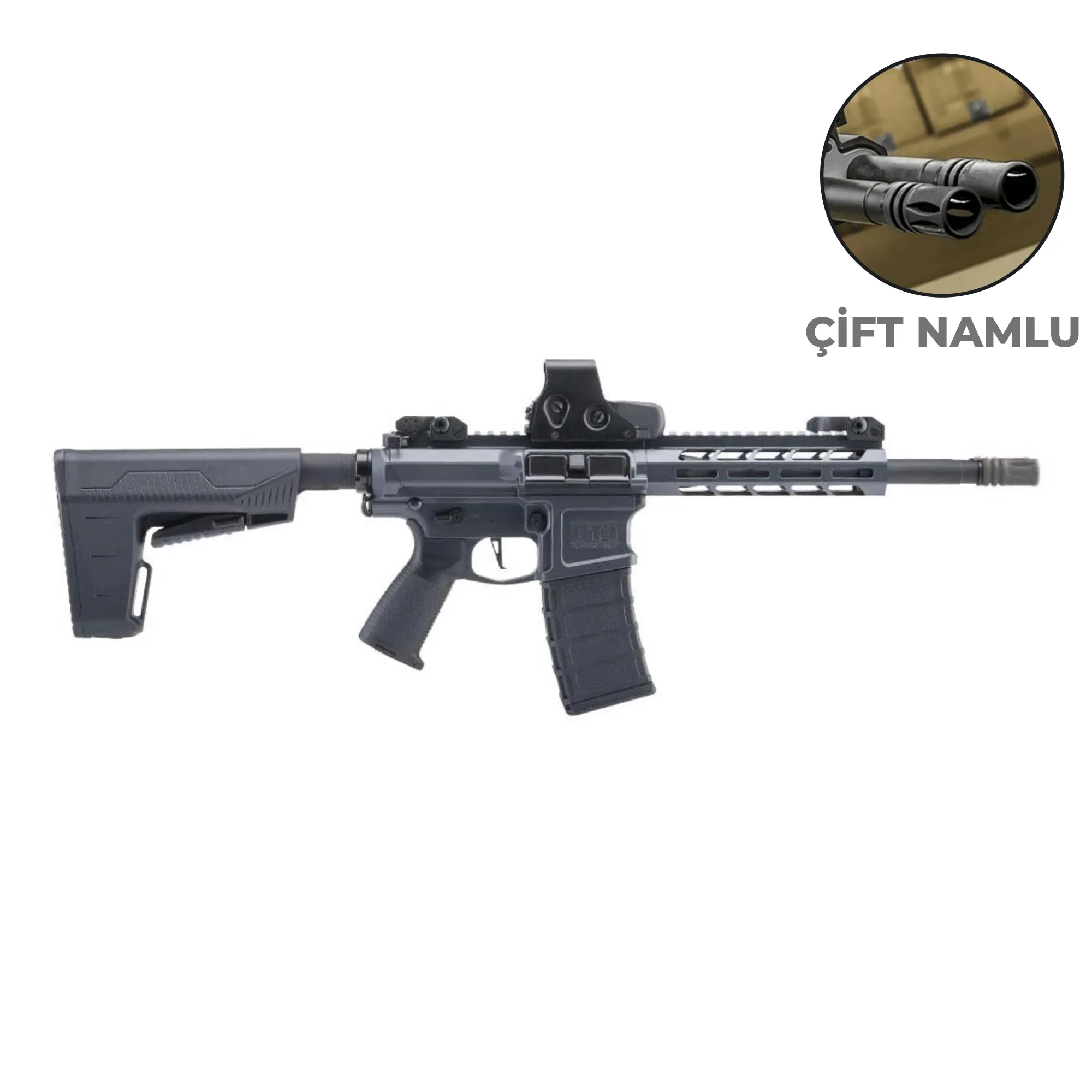 Classic Army DT-4 Double Barrel M4 Carbine Çift Namlu Gri Airsoft Tüfek